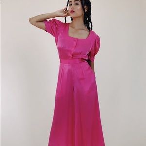 Hannah Kristina Metz Fuchsia Silk Harriet Blouse